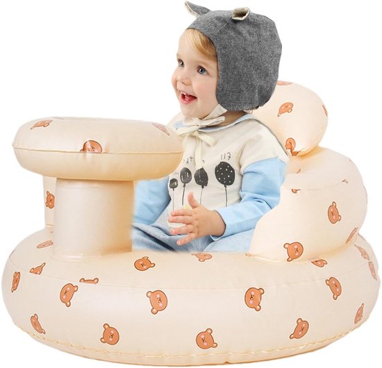 Opblaasbare Baby Stoel - Babyzitje Badje - Comfortabel Zitten - Ingebouwde Luchtpomp - 49 x 35 cm - Blauw — afbeelding 5