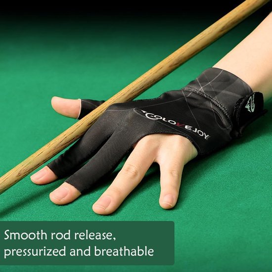 SnelShoppen - Billiard Pool Cue Gloves, Snooker Handschoenen, Antislip Poolhandschoenen, Verstelbare Billiard Handschoenen voor Pool, Snooker en Carom — afbeelding 5