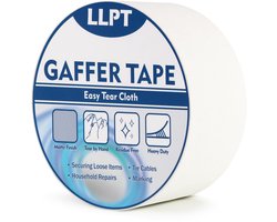 SnelShoppen - LLPT Gaffer Tape | Duct Tape | Witte Zware Duurzame Gaffing Tape | Matte Niet-Reflecterende, Eenvoudig Afbreekbare Restloos | Voor Kabel
