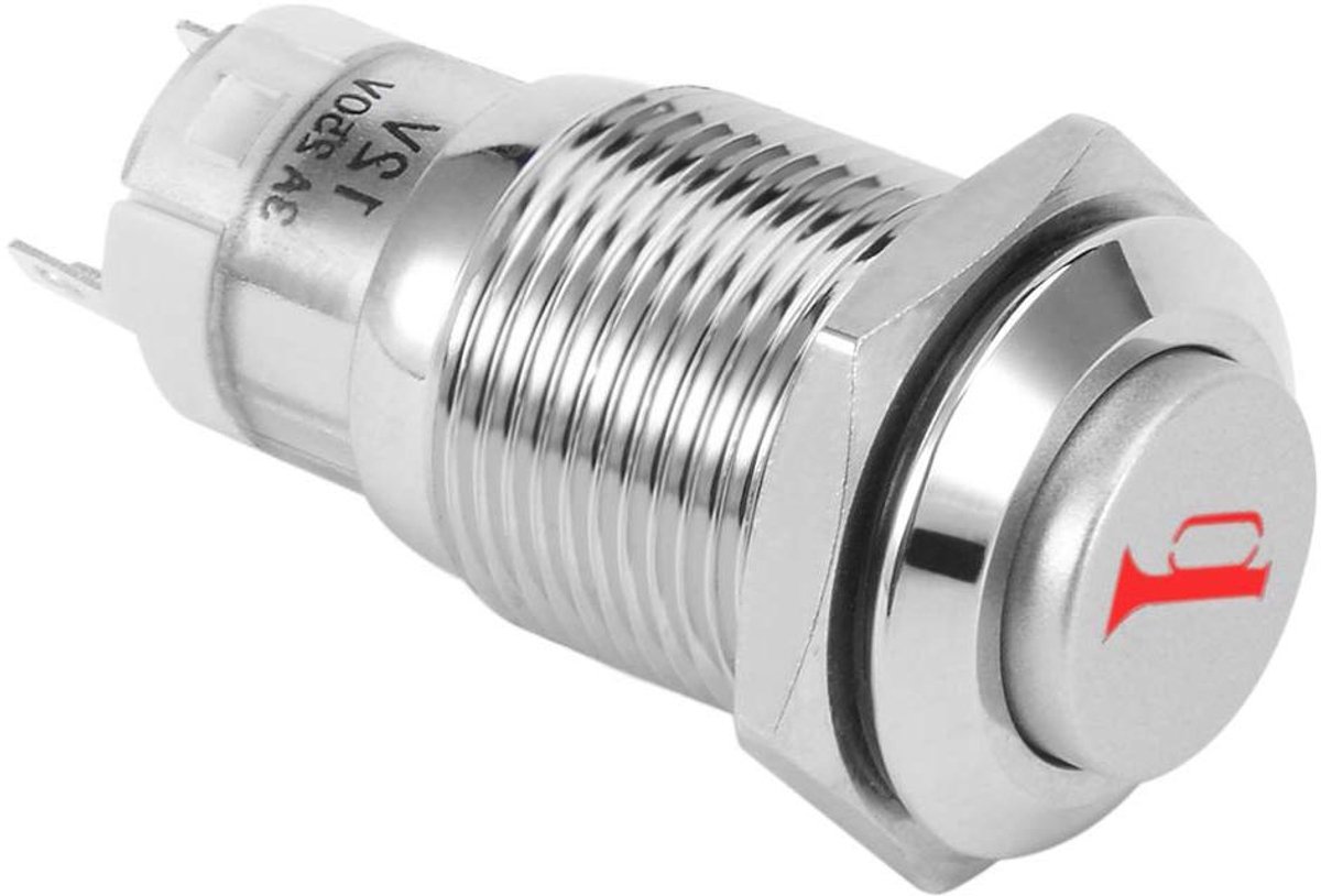 Drukknop Schakelaar - Momentary Knop - Extra Apparatuur - IP67 Waterdicht - 16mm - Rood