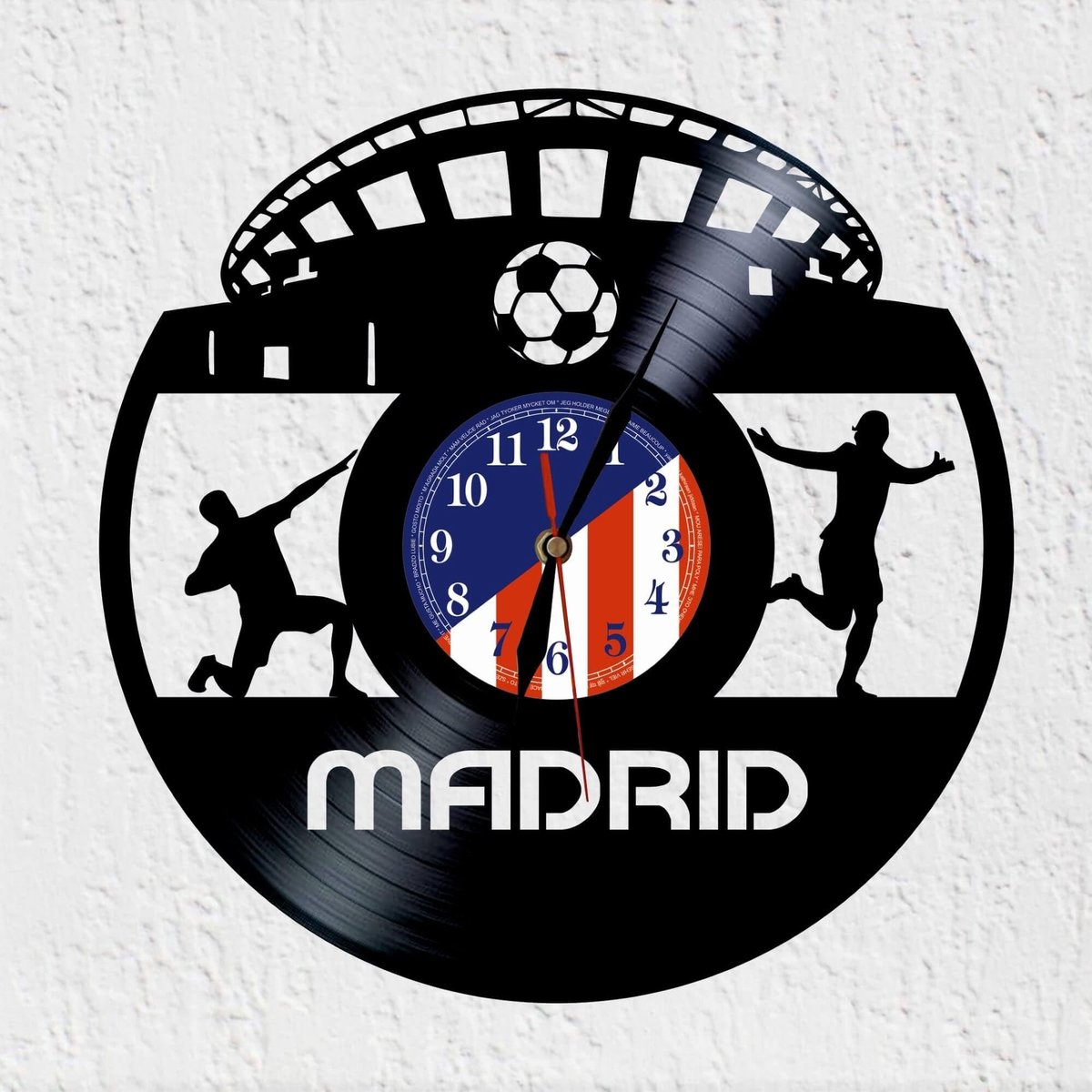 Omgoods - Vinyl Wandklok Stade Madrid - Uniek Sportcadeau