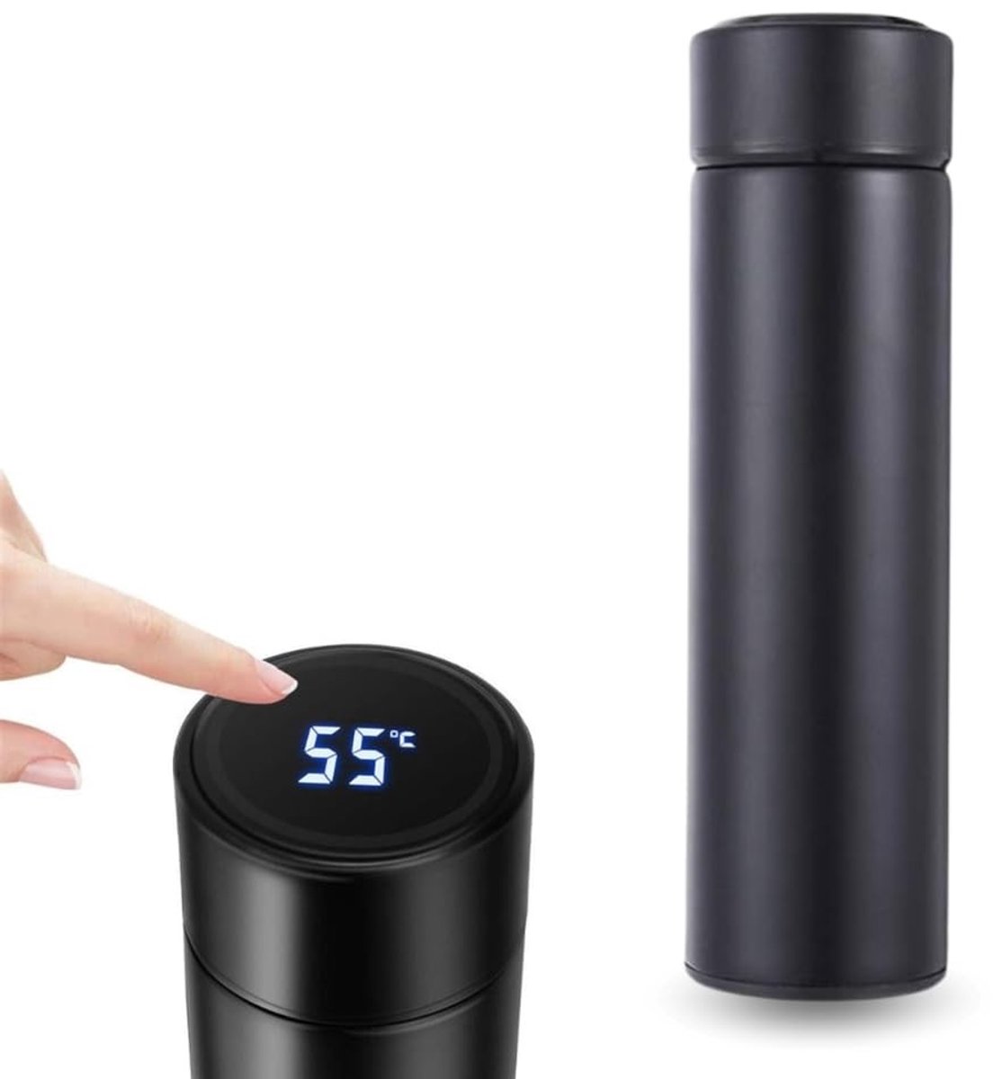Omgoods - LED Thermoskan 500ml met Dubbelwandige Isolatie