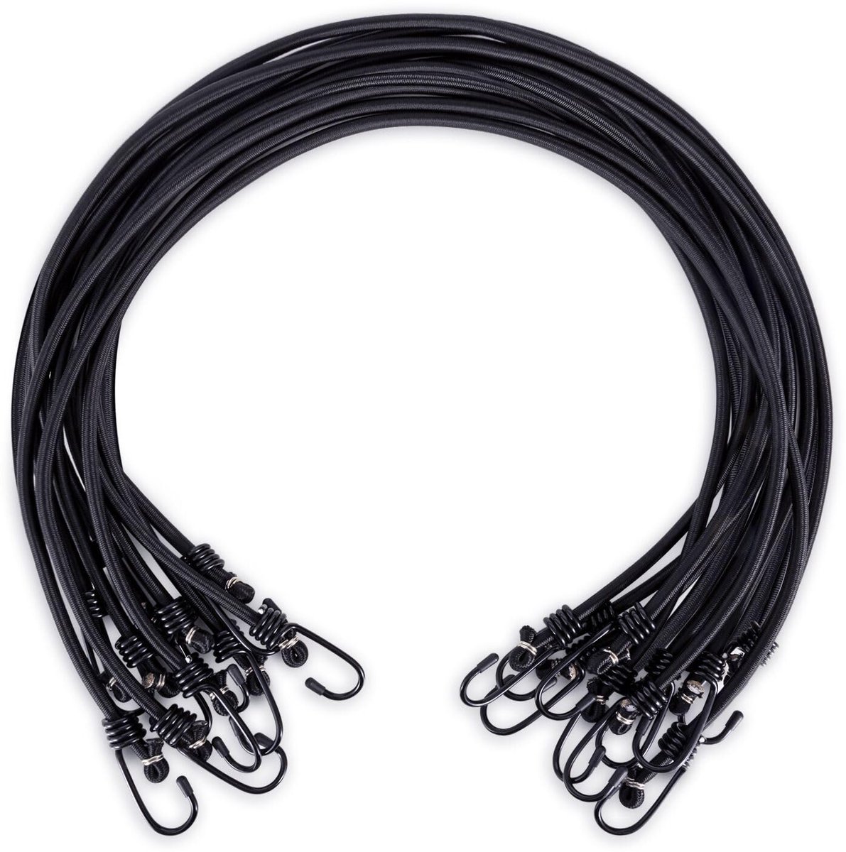 Omgoods - Set van 10 Bungee Cords met Haken - Weerbestendige en Sterke Elastische Bungee Ropes voor Camping