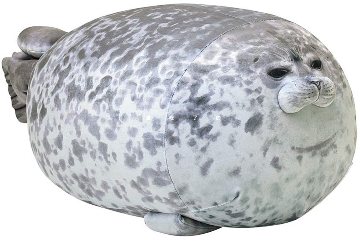Omgoods - Chubby Blob Zeehondenkussen - Zacht Pluche Knuffelkussen 60 cm
