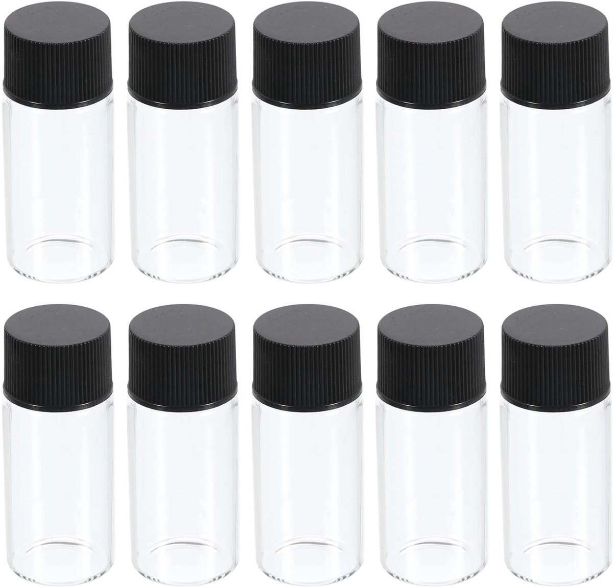 Omgoods - 50 Stuks 10ml Glazen Mediapotjes met Plastic Schroefdop