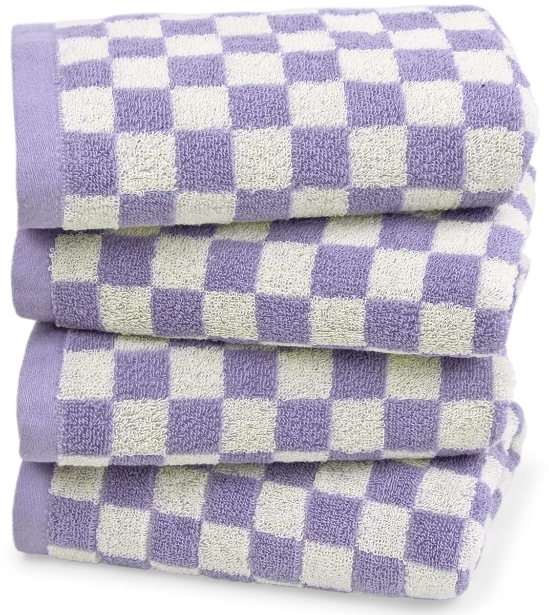 Omgoods - Lilac Ruit Handdoeken Set van 4 - 100% Katoen, Extra Zacht en Absorberend
