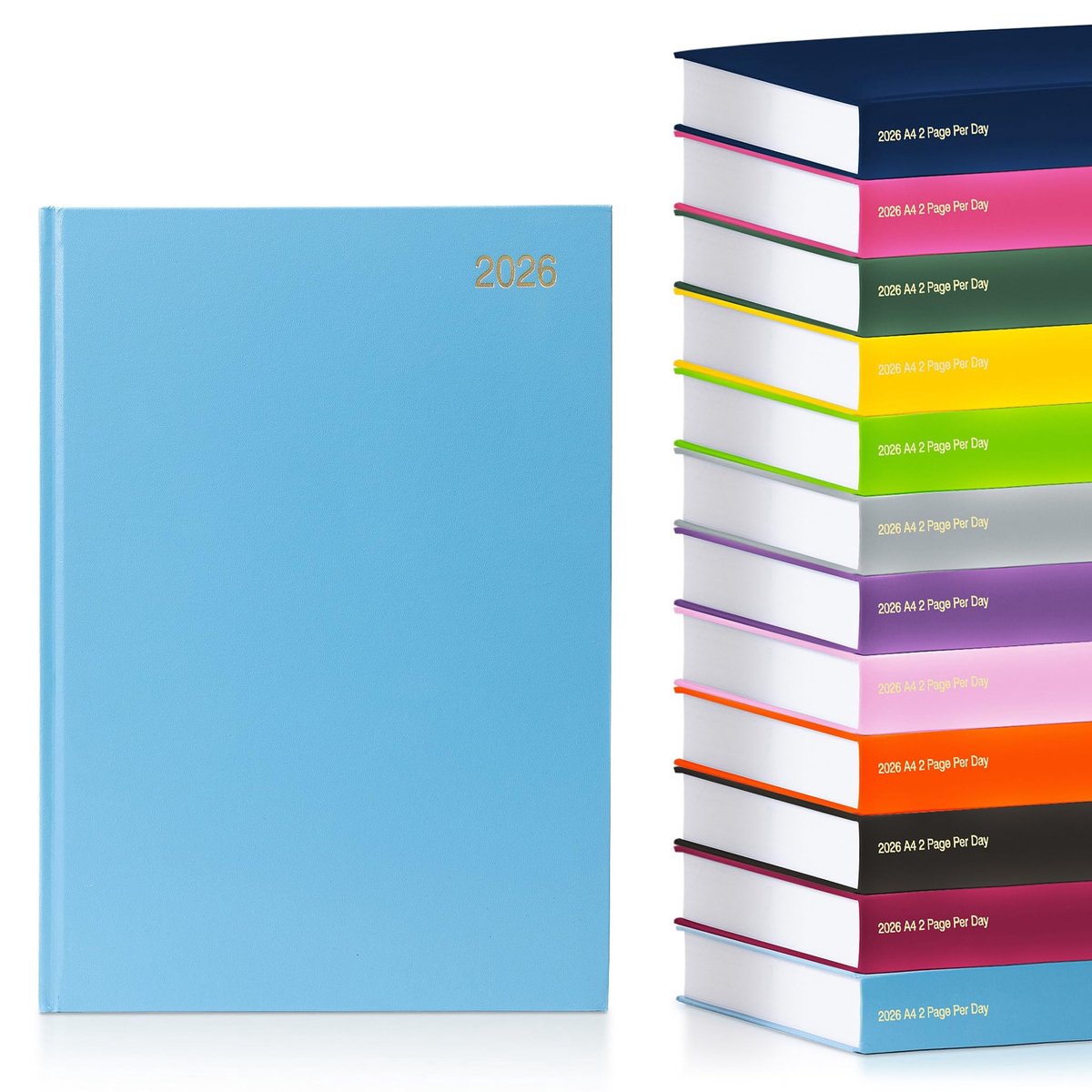 Omgoods - 2024 Jaarplanner met 2 Pagina's per Dag - Hardback Bureau Agenda