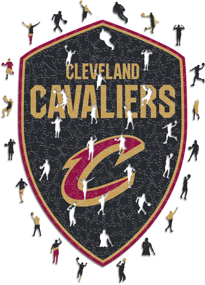 Omgoods - Iconic Houten Puzzel van Cleveland Cavaliers in Multicolor