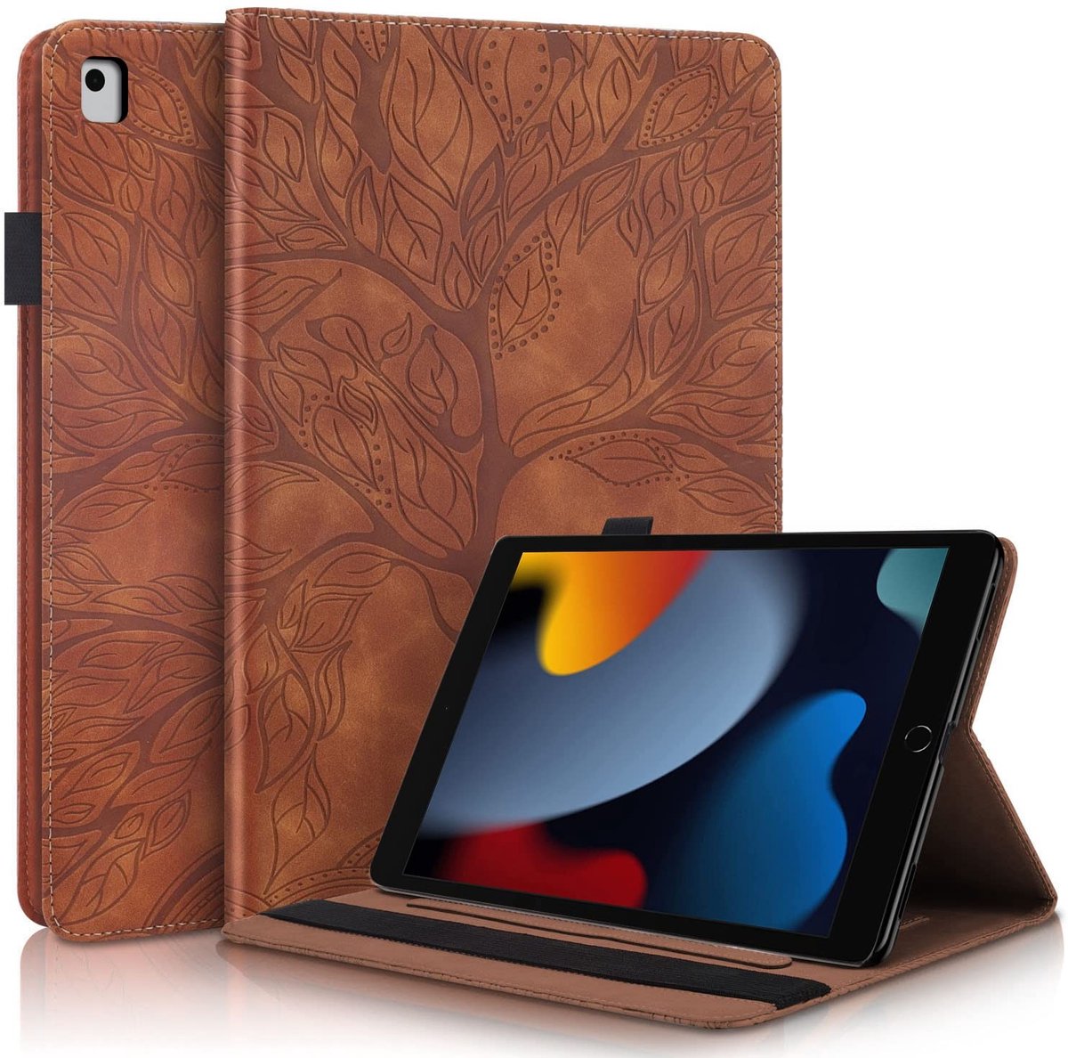 Omgoods - Tablet Hoes voor iPad 9/8/7 - Folio Flip PU Leer met Penhouder