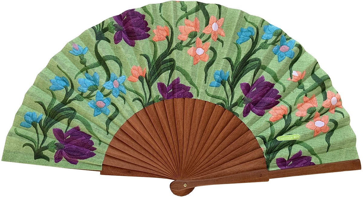Omgoods - Alba Spaanse Ventilators - Hout en Katoen - 23 cm - Jute Cover