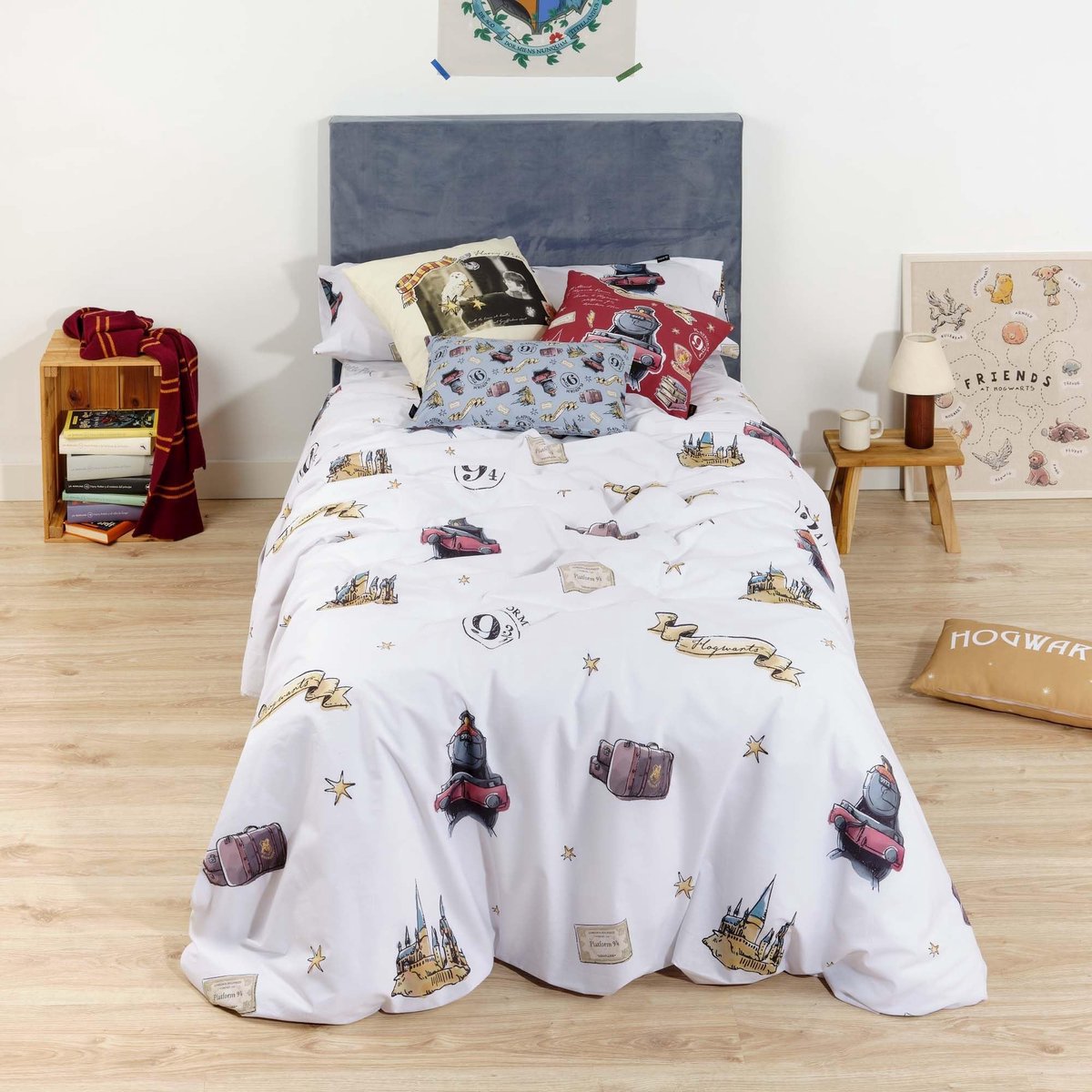 Omgoods - Katoenen Dekbedovertrek met Knopen voor 90 cm Bed