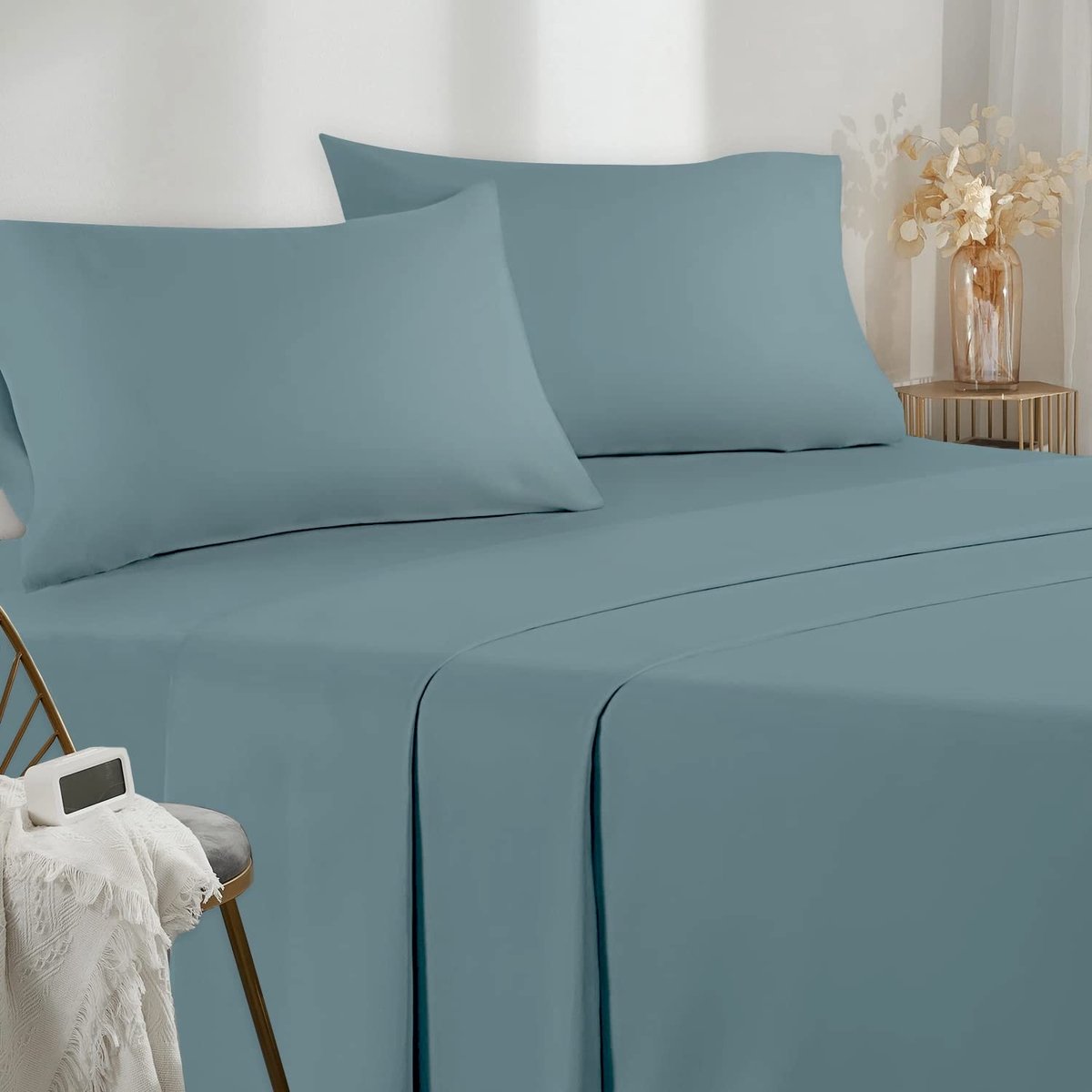 Omgoods - 4-delige Microfiber Bedset 180x200 cm met Kussenslopen