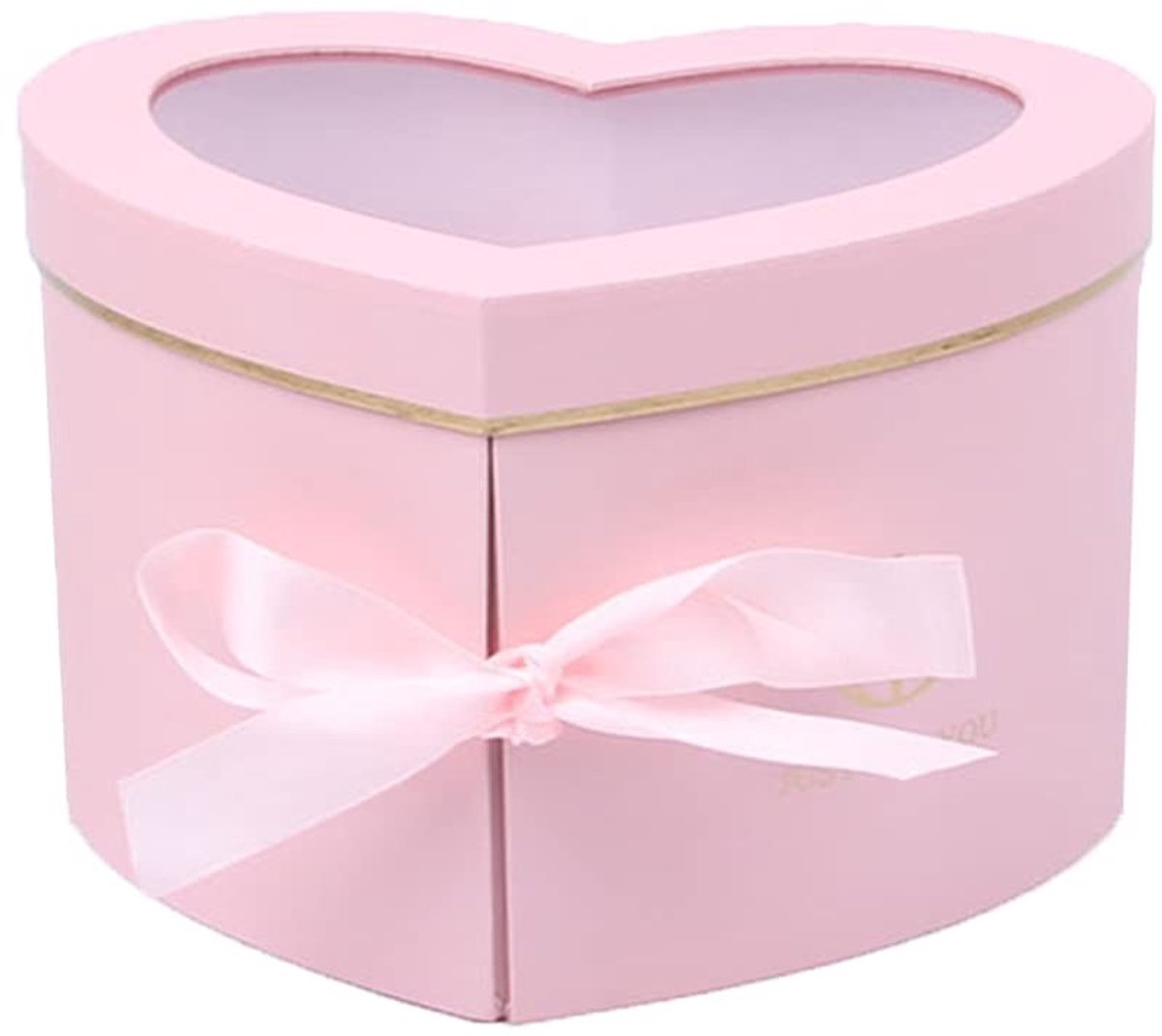Omgoods - Hartvormige Cadeau Doos - Luxe Papieren Doos met Deksel (Roze)