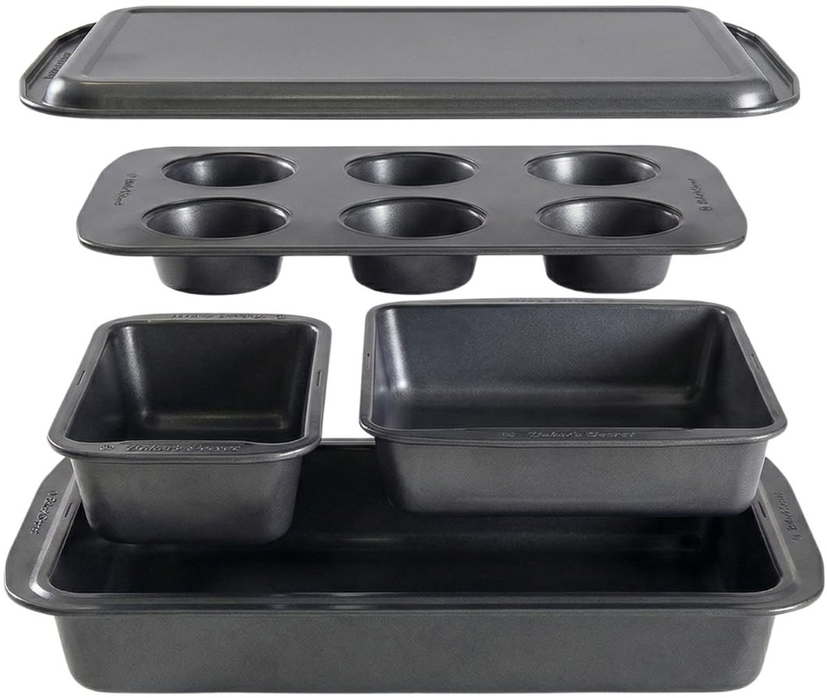 Omgoods - 5-delige Antiaanbak Bakvorm Set - Broodpan, Muffinpan en Meer
