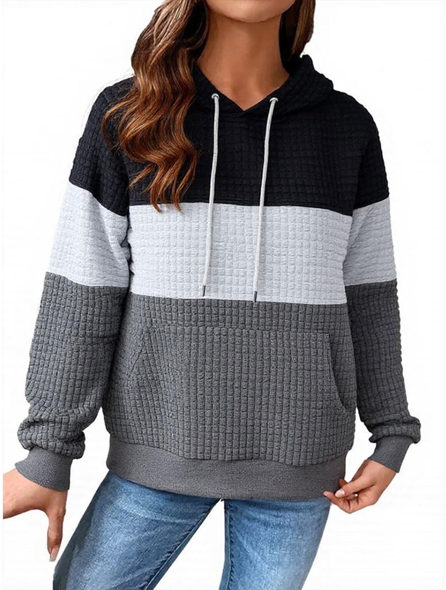 Omgoods - Dames Pullover Hoodie met Lange Mouwen en Bloemenprint