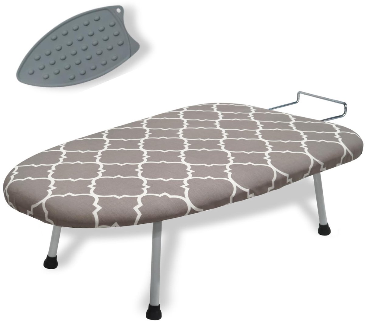 Omgoods - Compact Strijkplank voor Tafel Gebruik 60 x 37 cm met Siliconen Ondersteuningsmat