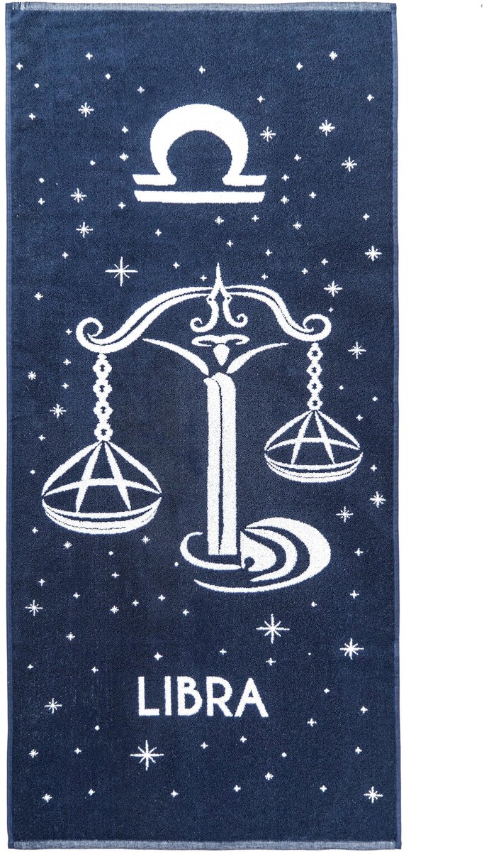 Omgoods - Katoenen Badhanddoek met Sterrenbeeld Motief 67 x 150 cm, Zacht en Absorberend