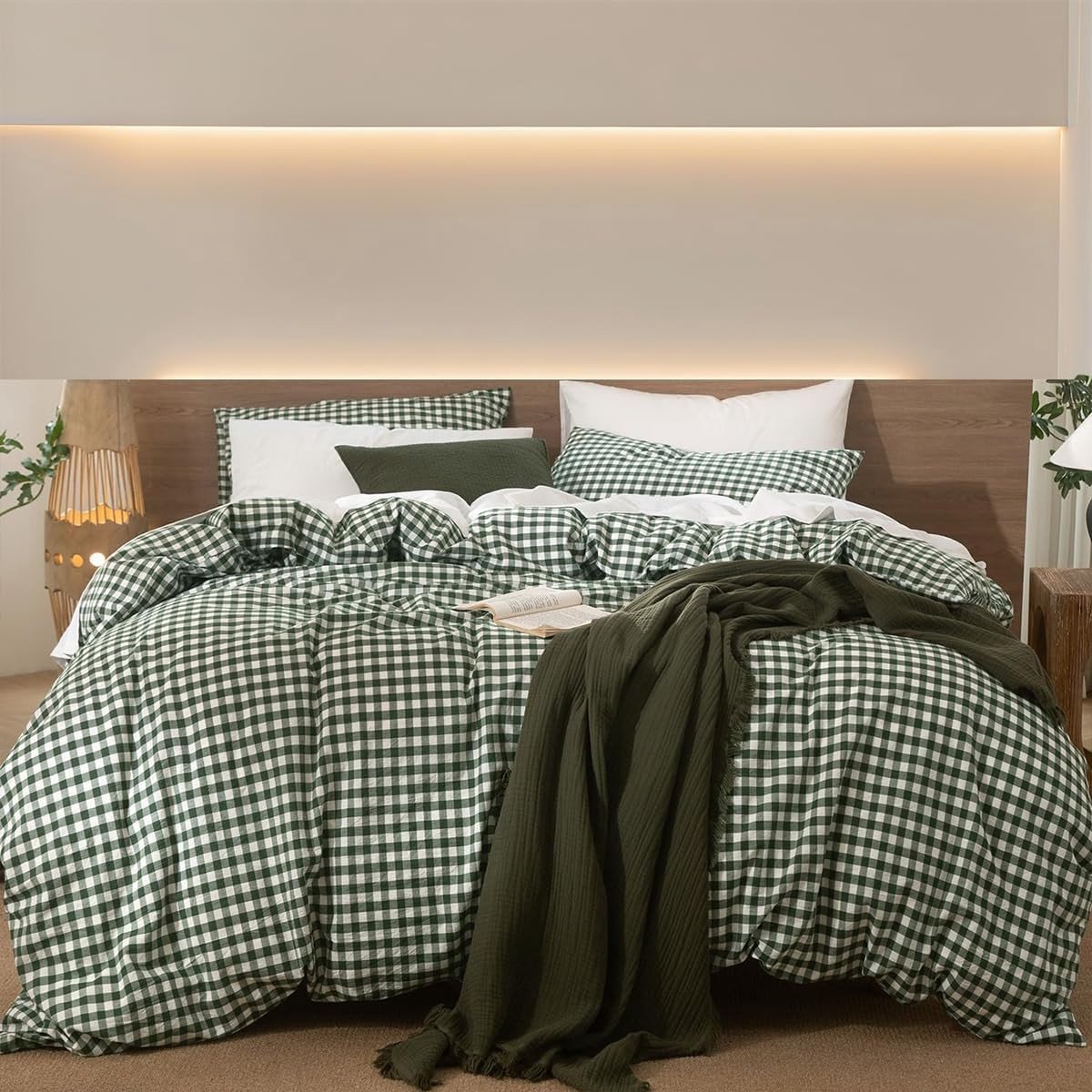 Omgoods - Katoenen Bedlinnen Set met Geruit Ontwerp
