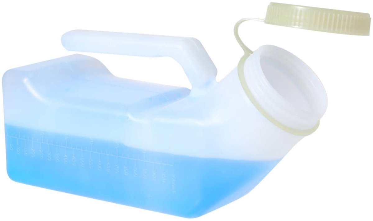 Omgoods- Urinoir 1000 Ml - Mannelijke Urinoir Fles - Draagbare Plasfles - Glow in the Dark Dop - Lichtgewicht Plastic - Gemakkelijk schoon te maken