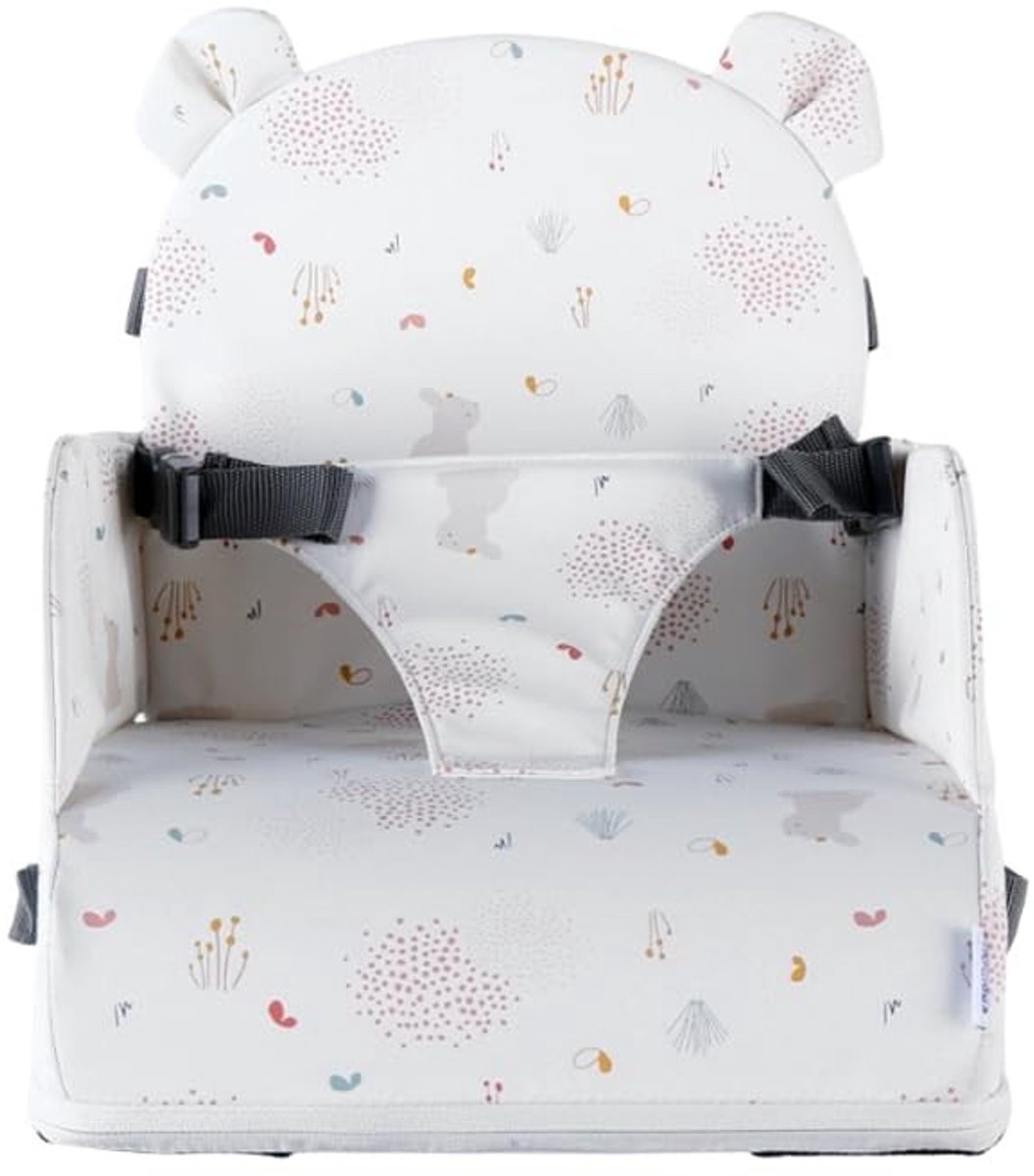 Omgoods - Babystoel in Roze/Wit - Lichtgewicht Vouwbare Hoogstoel met Veiligheidsgordel
