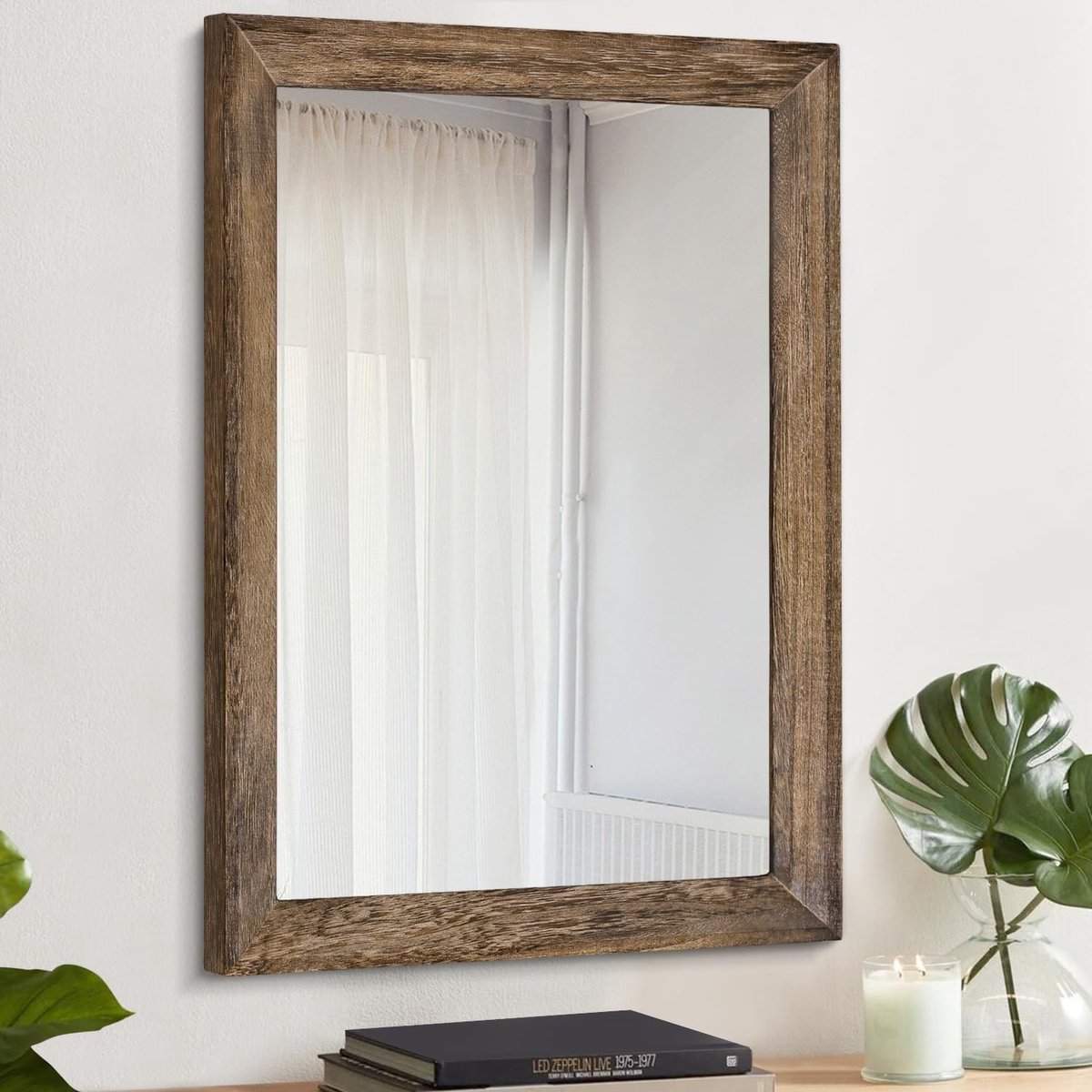 Omgoods - Houten Wandspiegel met Frame, 40 x 30 cm