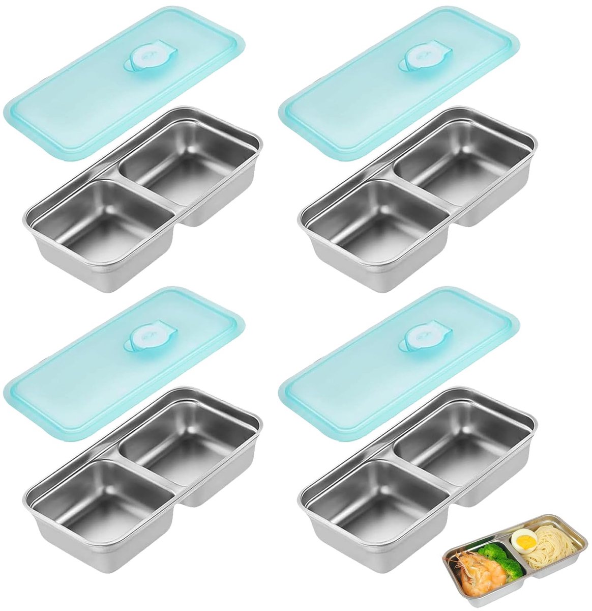 Omgoods - Lunch Box met 2 Compartimenten - Herbruikbaar en Vaatwasmachinebestendig
