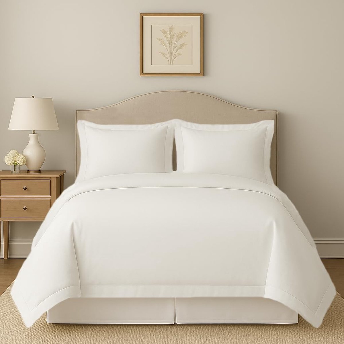 Omgoods - Egyptian Cotton Super King Plus Duvet Cover Set met Zipper