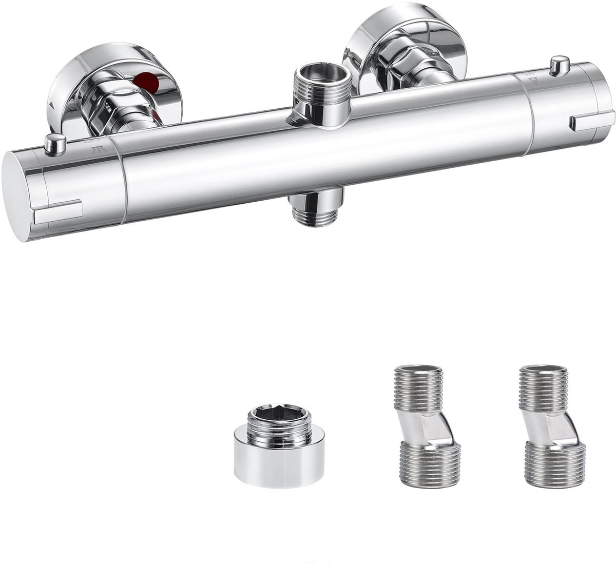 Omgoods - Thermostatische Douchemengkraan met 2 Uitgangen en Veiligheidsknop 38°C