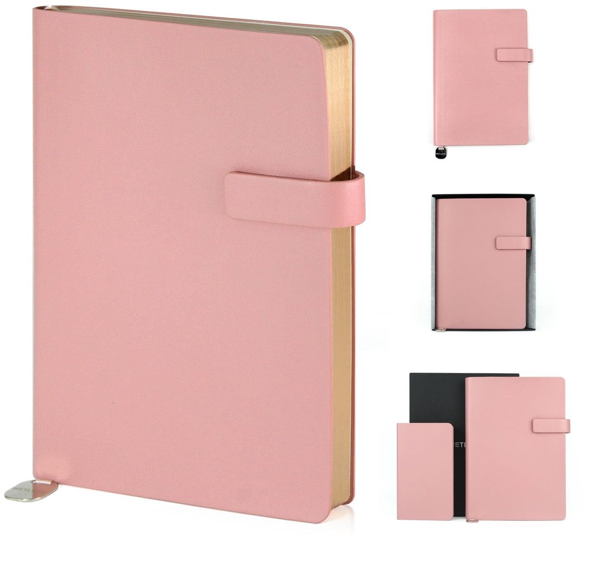 Omgoods - A5 Notebook Soft Cover - 106 Pagina's Gelijnd Papier met Sluiting en Leesteken - Roze