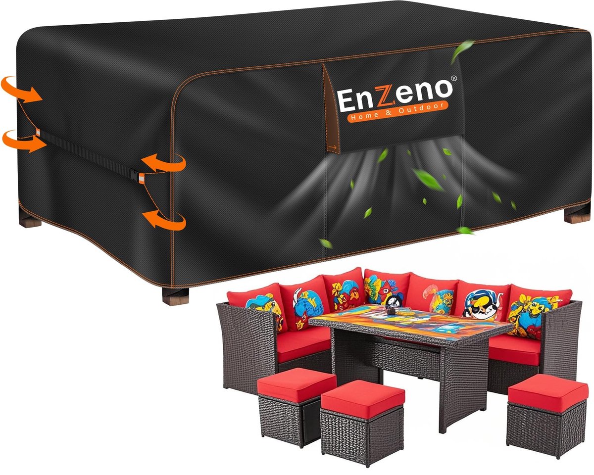 Omgoods - Waterproof Beschermhoes voor Tuinmeubelen 242 x 182 x 100 cm - Winterbestendig Oxford Stof