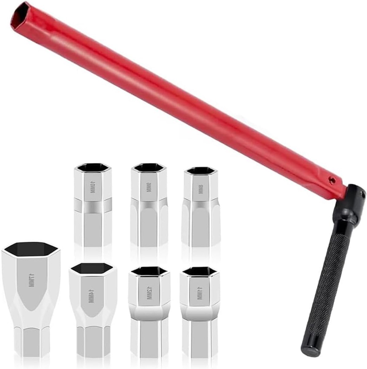 kraaninstallatiegereedschap met 7 stuks 8-17 mm moerset, voor badkamer- en keukenwastafelkranen, multifunctionele pijpreparatiesleutel