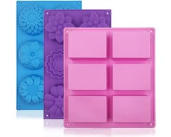 Mallen voor Zeep Maken Leveringen, FineGood Siliconen Muffin Trays Bloem Siliconen Mould Cupcake Cake Bakken Mallen