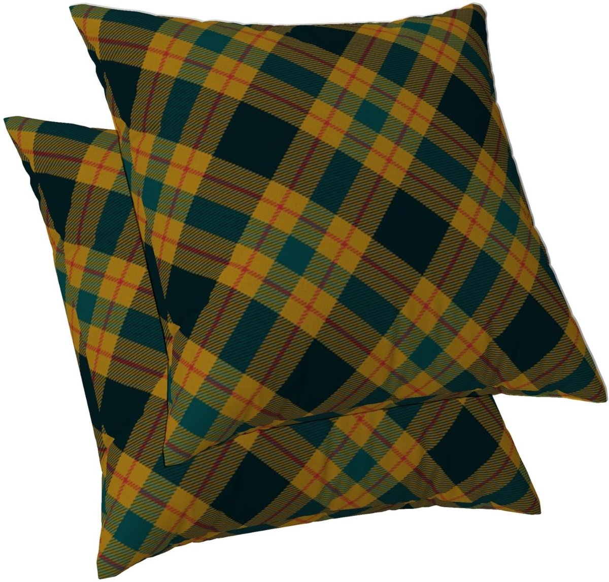 Omgoods - Tartan Kussenhoezen 50x50cm Set van 2 - Gingham Patroon