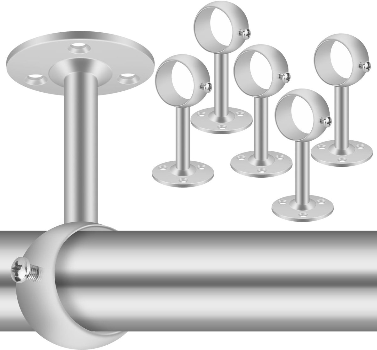 Omgoods - Heavy Duty Gordijnroede Beugels - 6 Stuks voor 28-32mm Gordijnen