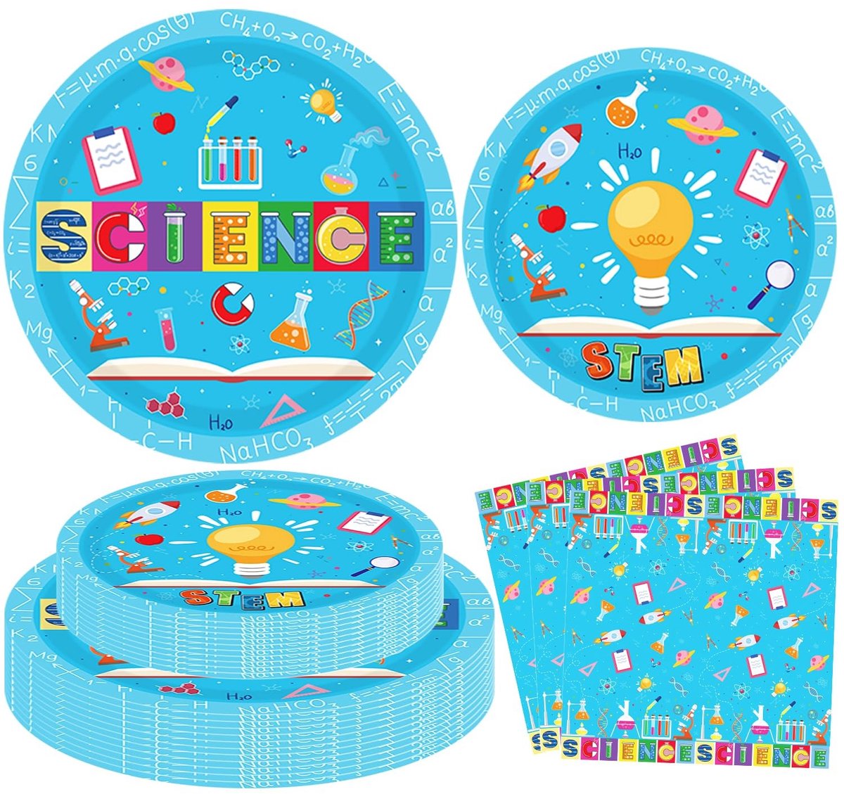 Omgoods - 120-delige Wetenschappelijke Feestset voor Kinderen - Perfect voor Verjaardagsfeestjes