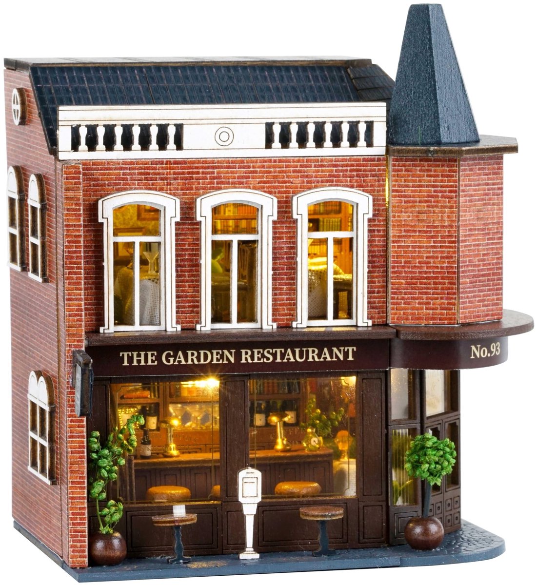 Omgoods - Miniatuur Huis - DIY Houten Poppenhuis Set met Meubels en LED Licht
