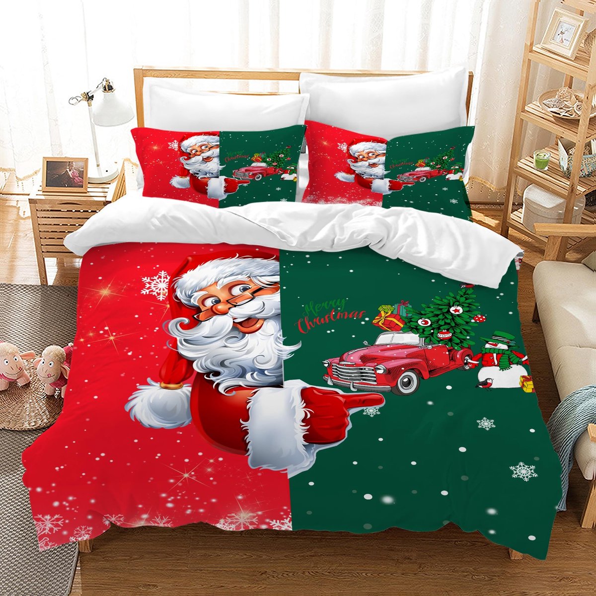 Omgoods - HD Kerst Duvet Cover Set met Santa Design - 220 x 240 cm
