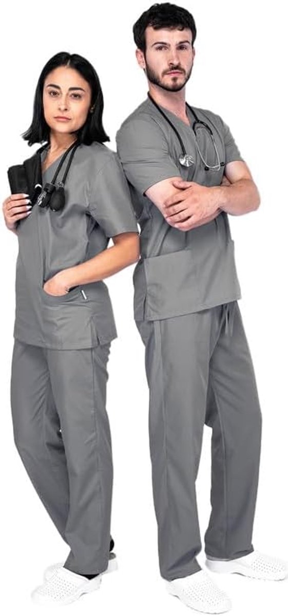 medische werkkledingset - Kaszakken voor dames en heren zachte en comfortabele pasvorm, professionele kleding, verzorgingsuniform, kassakset, verzorging, modern, ademende stof