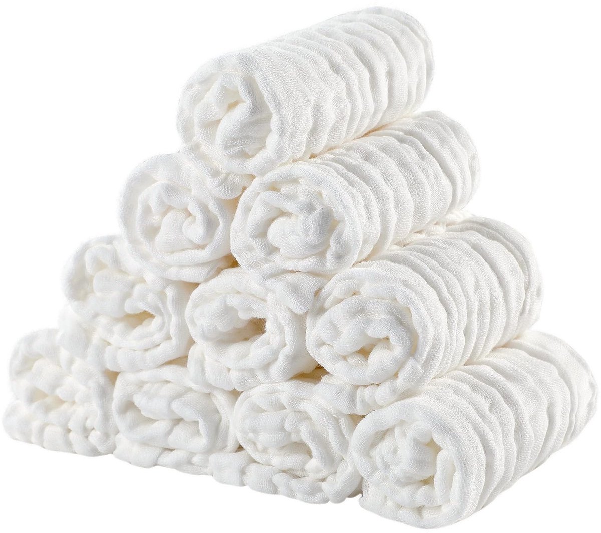 Omgoods - 10-delige set Babywashandjes - 25x25 cm, Katoenen Mousseline