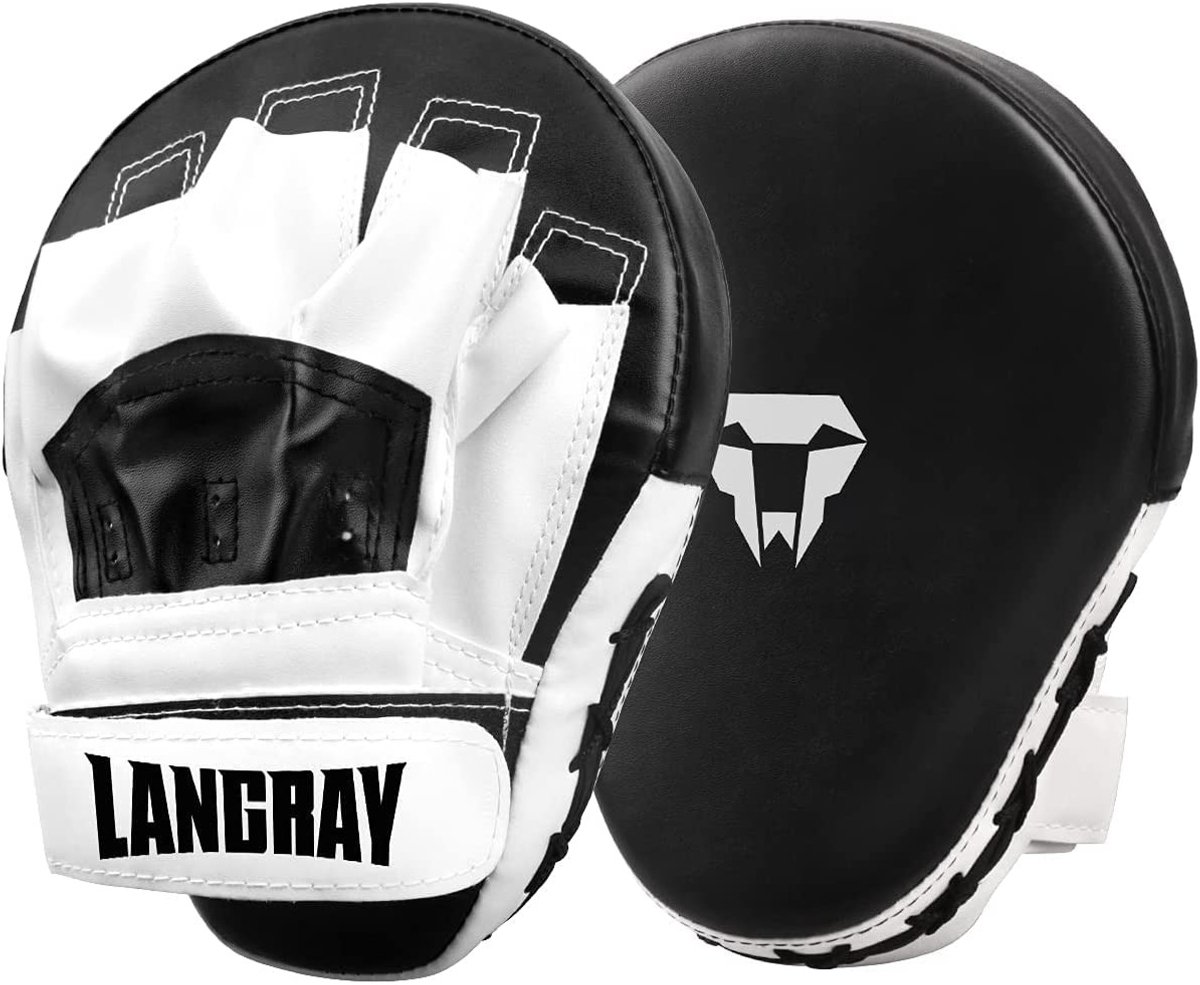 Omgoods - Curved Focus Punching Mitts - PU Leather Boxing Pads & Gloves Set
