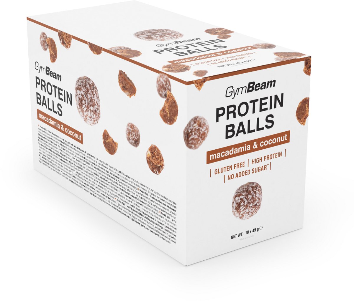GymBeam Eiwitballen 10 x 45 g macadamia & coconut