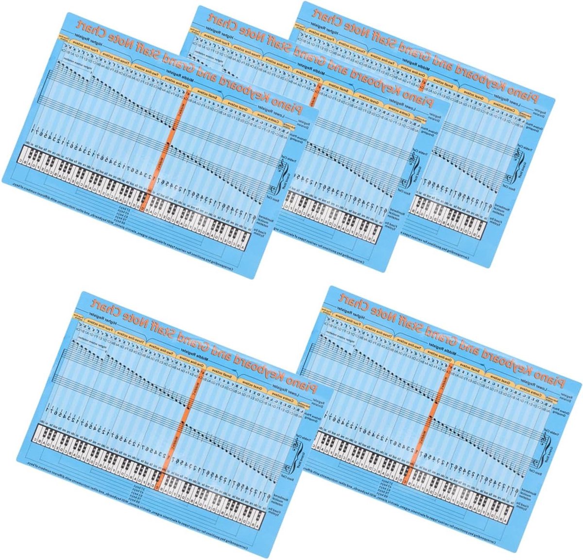 Toetsenbord Stickers - Piano Noten Labels - Muziek Leren - Verwijderbaar Ontwerp - 19.50X13.00X0.10CM - Multicolor
