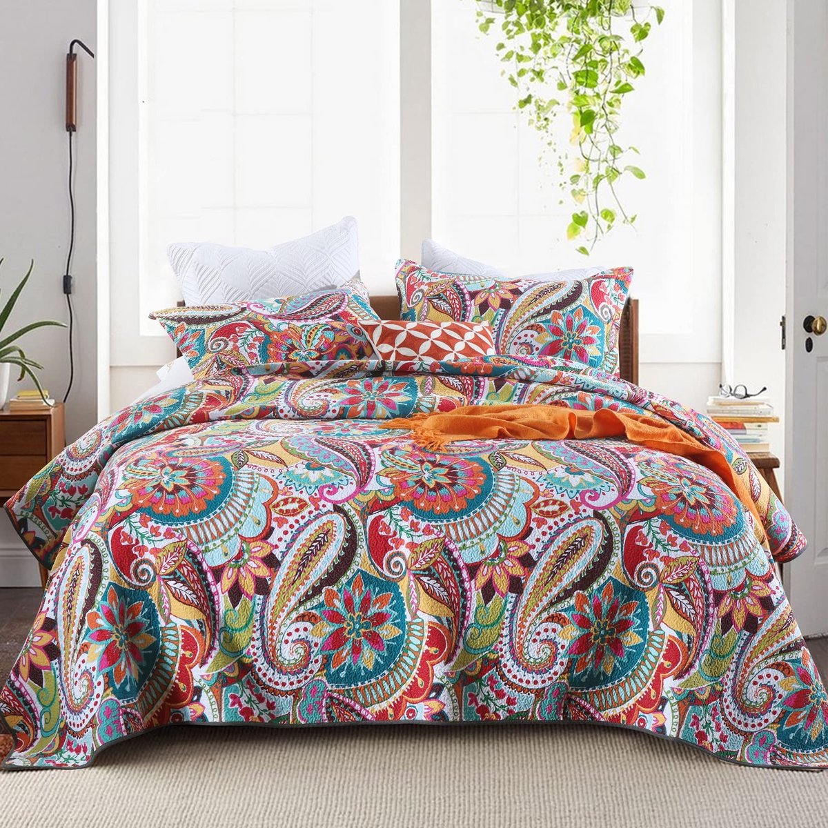 Omgoods - Paisley Bedsprei Set 220 x 240 cm met 2 Kussenslopen