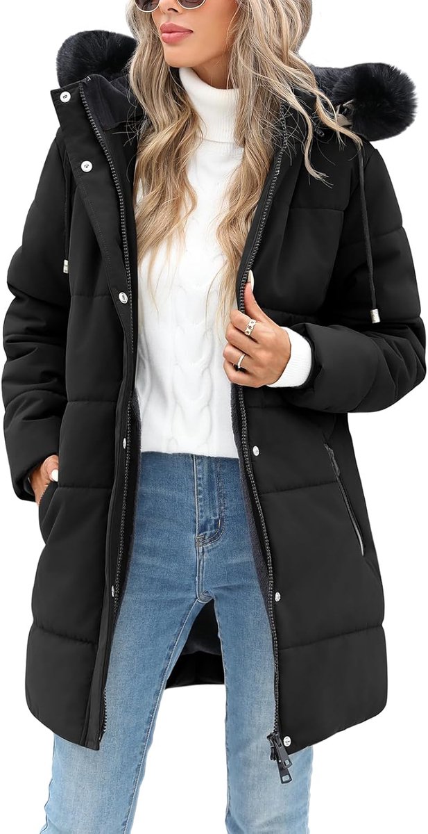 Winterjas voor dames, lange winterjassen voor dames, warm, winter