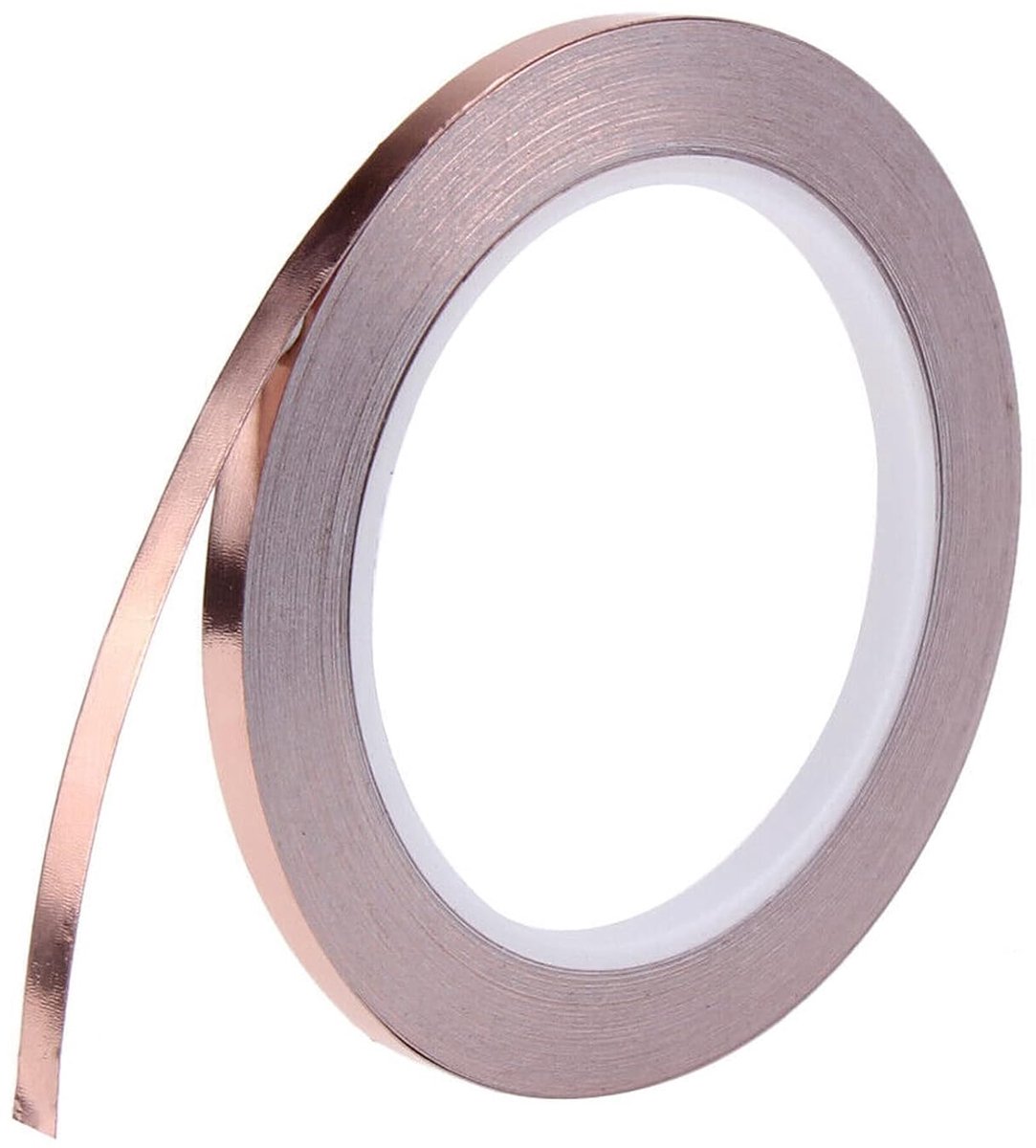 Zelfklevende kopertape met dubbele afscherming, hittebestendig, voor EMI-afscherming, elektrische reparatie, slakkenafweermiddel (5 mm x 50 m)