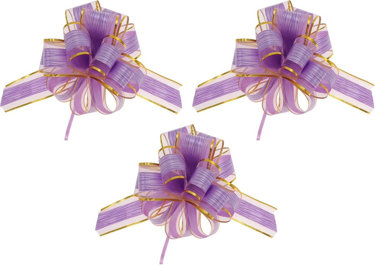 Strikken voor het inpakken van geschenken, decoratieve strikken voor bruiloft, verjaardag, geschenkmanden, paars