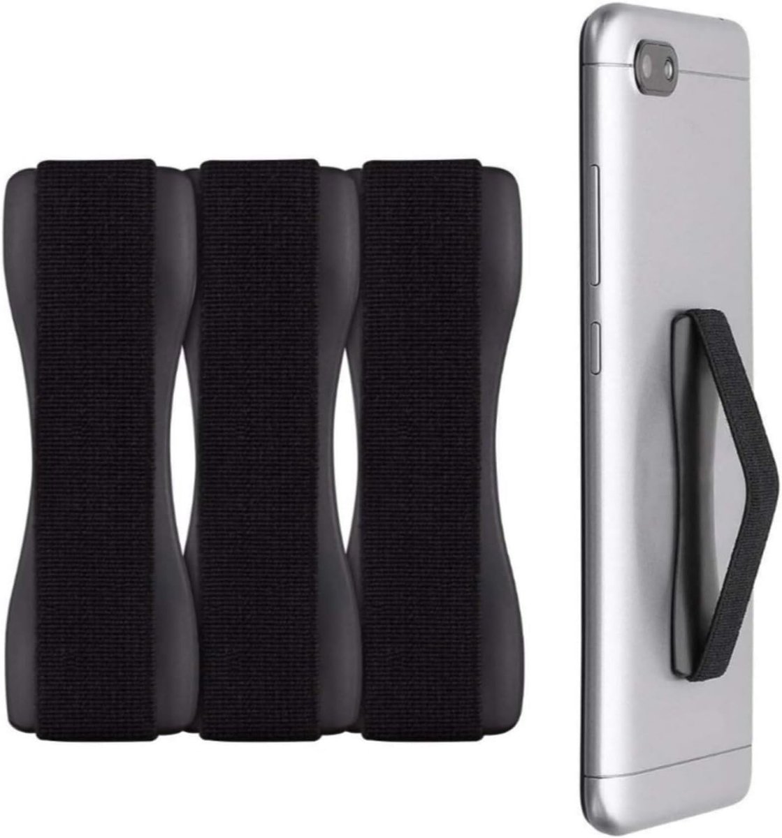 Vingerhouder voor mobiele telefoon, set van 3 stuks, met één hand te