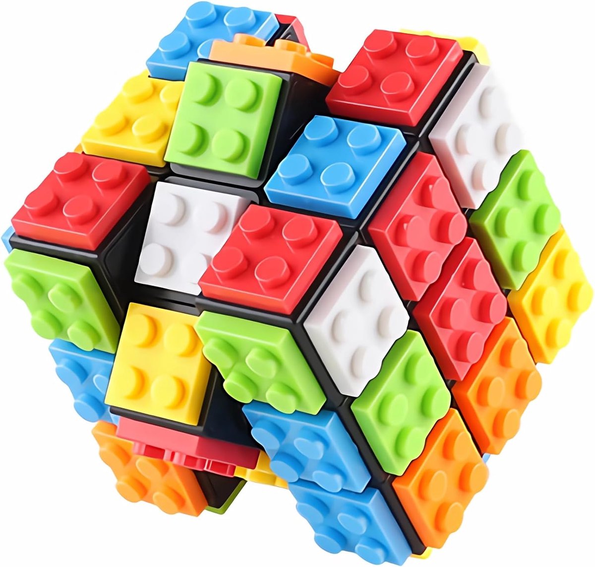 Cube 3 x 3 Speed Magic Cube 3D Brain Teaser Puzzel met stenen Anti StressToy voor Kinderen Volwassenen Geschenken (zwart)