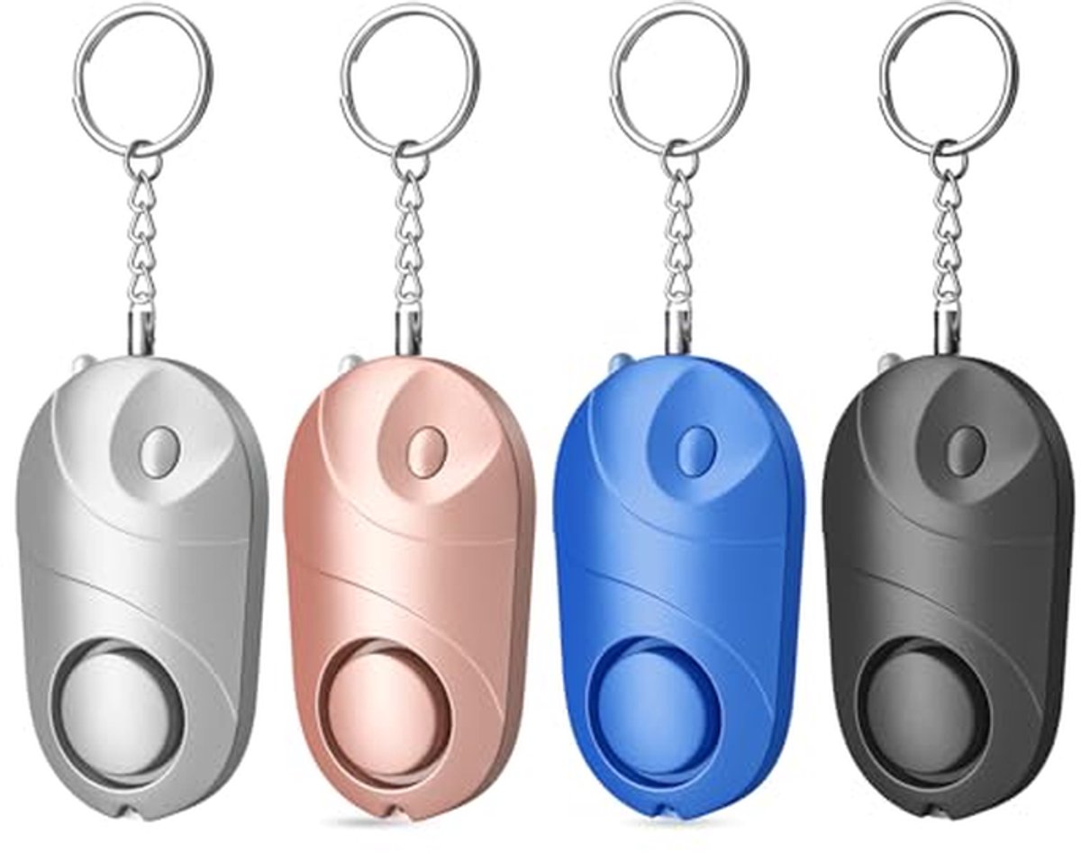 Persoonlijk Alarm - Zelfverdedigingsalarm Noodalarm - Veiligheid Onderweg - 140 dB Luid Geluid - 4 stuks - Zilver Roségoud Zwart Blauw