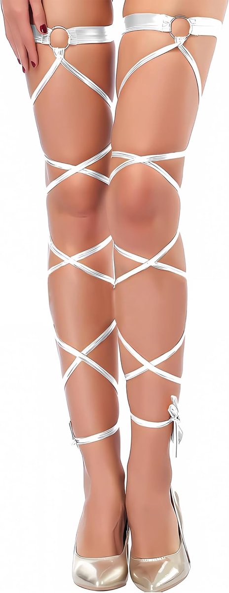 Beenwraps Rave Voor Vrouwen 1 Paar 2 Paar 3 Paar Nieuwe Sexy Festival Rave Been Wraps Jarretellegordel Glanzende Been Wraps Sexy Ring Elastische Lingerie voor Cosplay Party Kerstmis Halloween